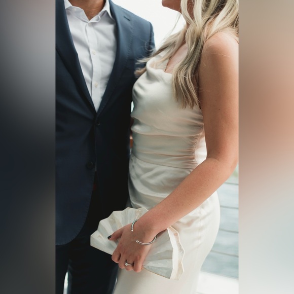 Shona Joy Cream Satin Dress - Picture 2 of 4